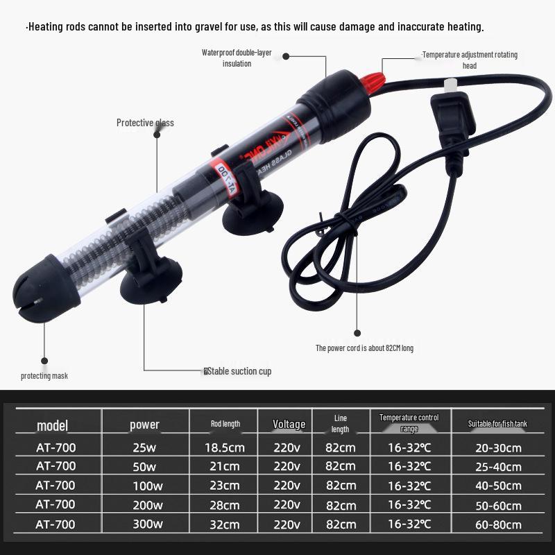 Xilong AT700 Aquarium Heater: Automatic Glass Temperature Controller