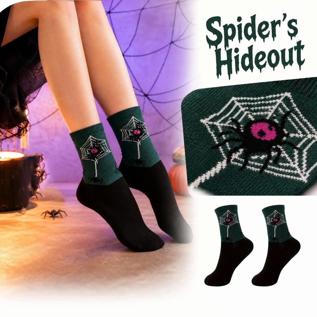 Halloween Printed Mid-Calf Socks Wicking Breathable Socks for Men Women Casual Daily Wear