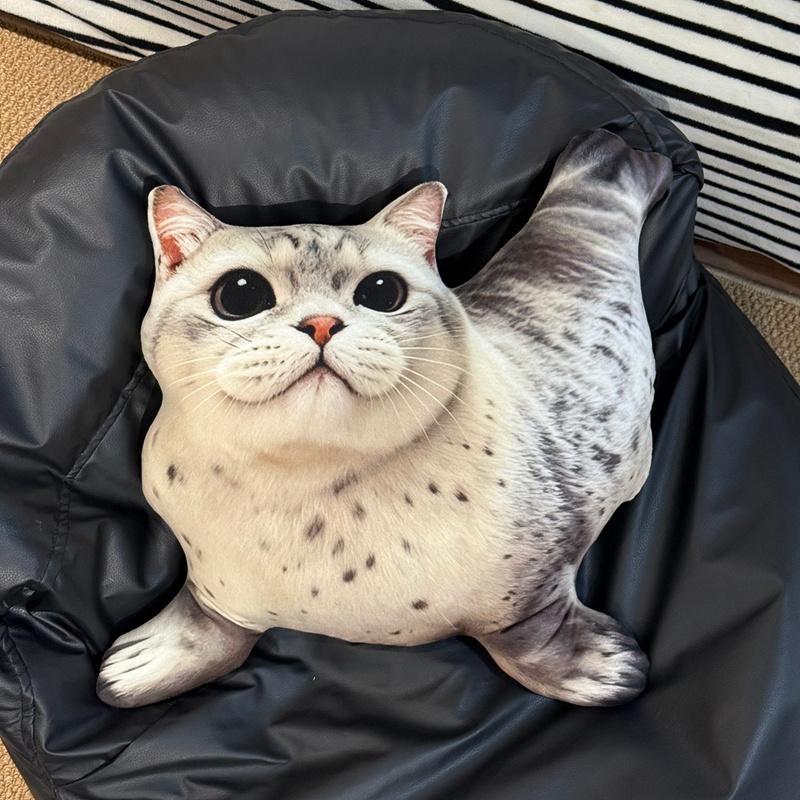 12/32cm New Simulation of Seal Cat Plush Toy Ocean Doll Cute Cat Toy Cartoon Lifelike Kitten Dolls Girls Birthday Gift Kids Toys