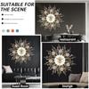 Large Silent Sunflower Shape Wall Clock Iron Metal Modern Non-Ticking Round Dial 27.5 Inch Chic Decorative Clock for Living Roo