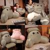 Soft Plush Dinosaur Backrest Cushion With Arms Bedside Pillow Gift