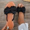 Fashion Women Flat Slippers Lightweight Big Size Sandals Comfortable Leisure Slip-On Shoes Butterfly Knot Beach Slippers Slides Women