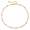 Collana clavicola in rame placcato oro K, fatta a mano, regolabile, con vetro colorato