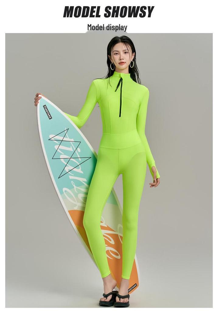 Women's Long Sleeve One-Piece Slimming Surf Swimsuit
