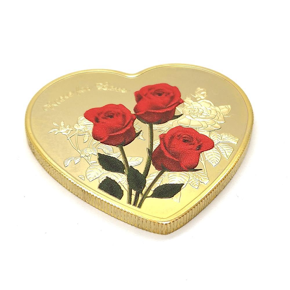 Valentine's Day gift, 520, love rose commemorative coin, coin, 52 languages, Qixi, gift for girlfriend, confession gift, hand gift