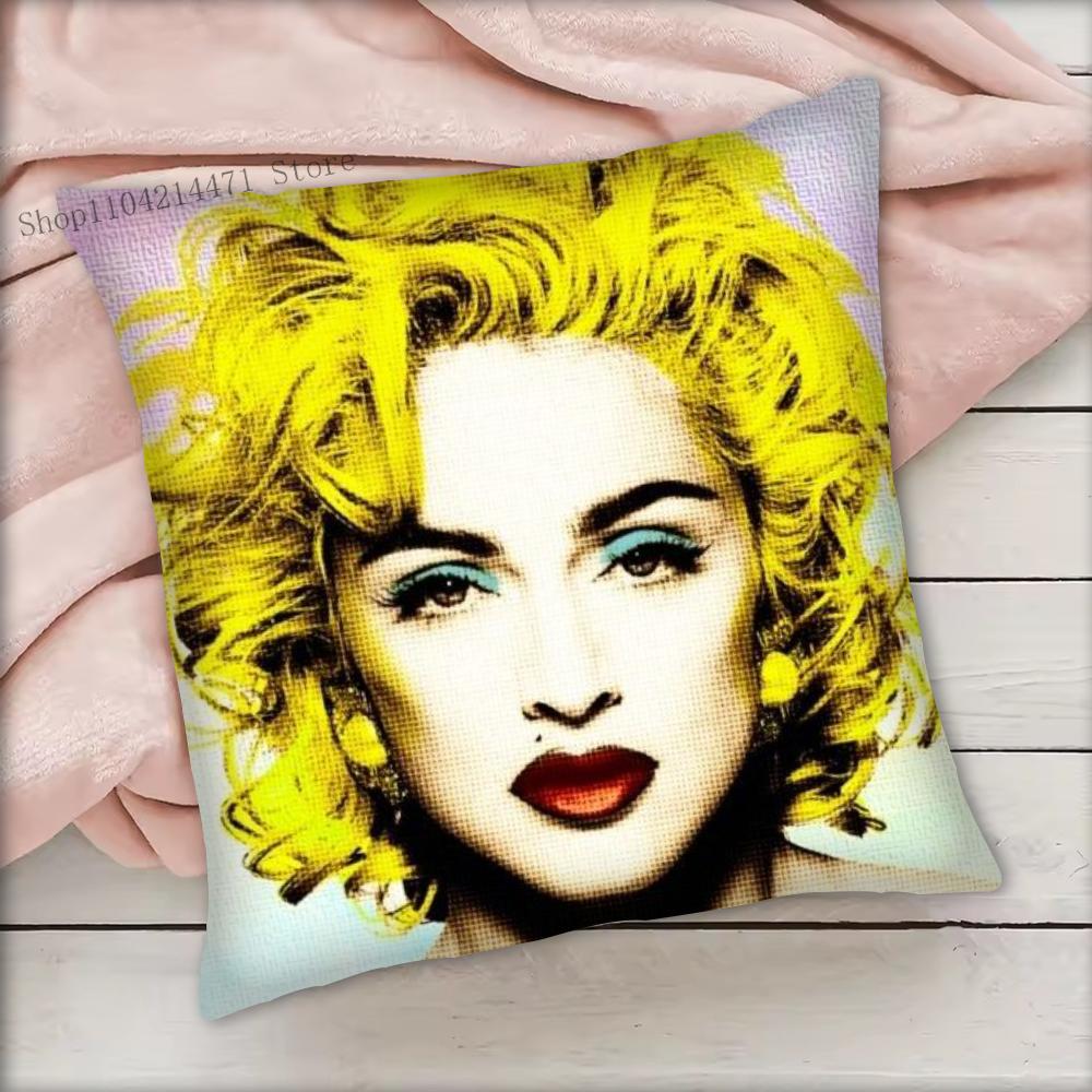1pc Madonna Pillow Case Square Bedroom Sofa Leisure Comfort Cushion Car Living Room Home Decoration