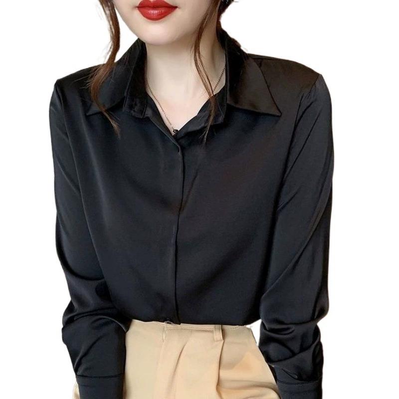 Bílá košile proti vráskám pro studentky, Pracovní oděv bez vrásek a žehlení, Tenký design, Jarní a letní korejská verze, Niche košile