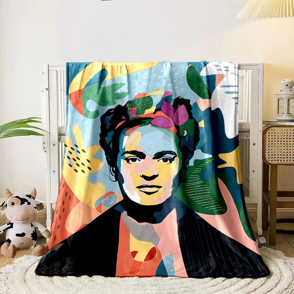 Frida Kahlo Abstract Art Throw Blanket Bedroom Blanket for Livingroom Couch Lunch Break Soft Cozy Throw for Friend's Festival Gift