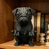 Resin Pug Pen Holder Zen Style Statue Sculpture French Bulldog Desk Accessory  Workspace