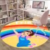1pc Ms Rachel1 Print Round Carpet Chair Round Carpet Suitable for Bedroom Living Room Home Decorative Carpet