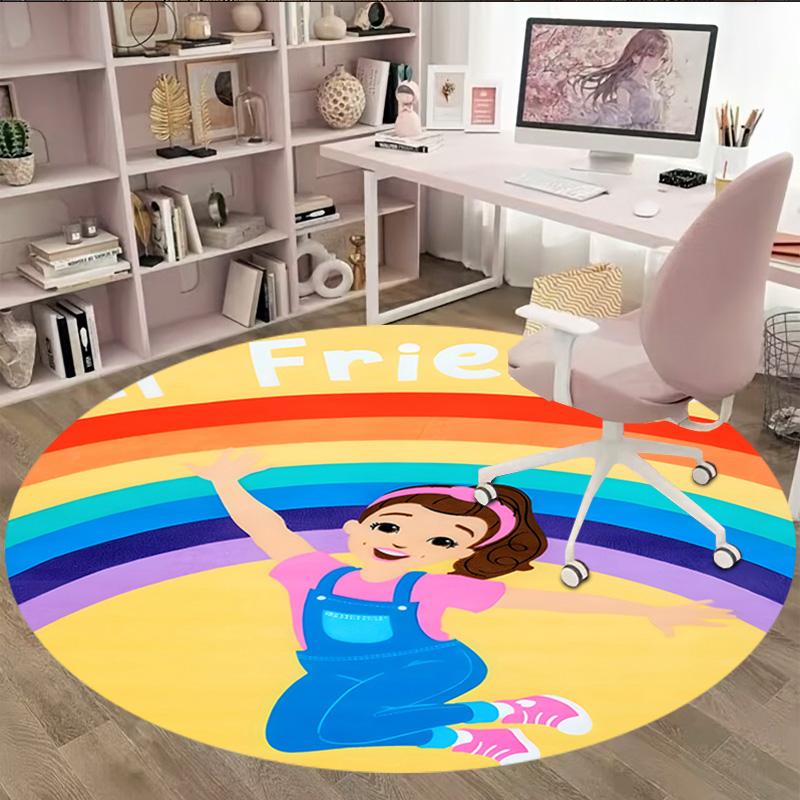 1pc Ms Rachel1 Print Round Carpet Chair Round Carpet Suitable for Bedroom Living Room Home Decorative Carpet