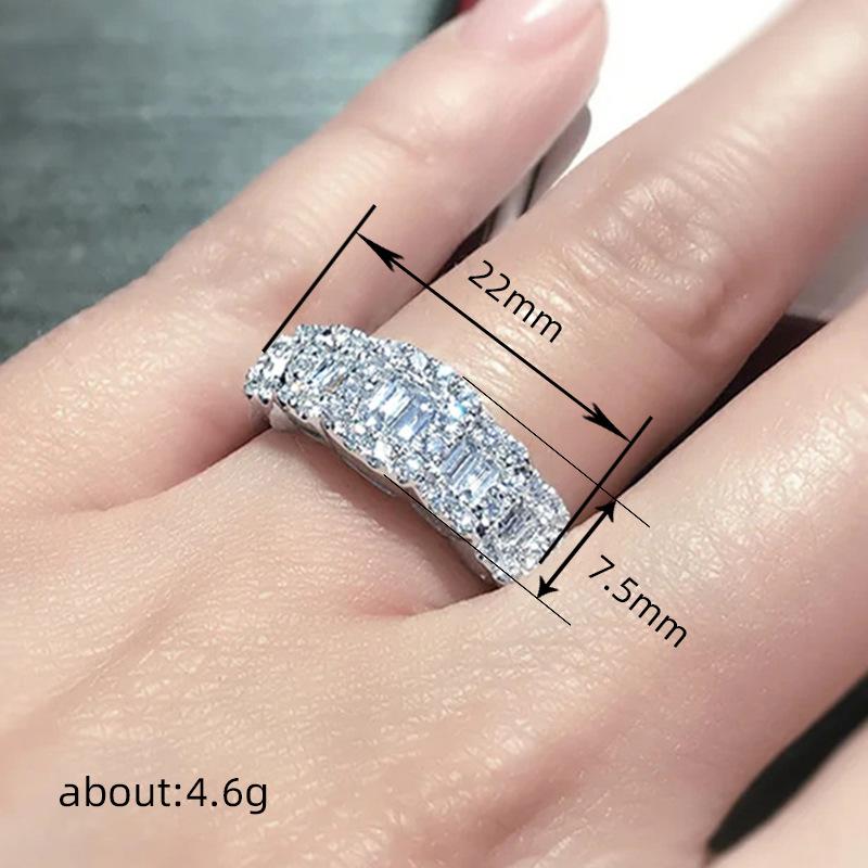 Exquisite High-End Ring, Daily Versatile Geometric Wedding Ring, Engagement Proposal Prop Female Ring