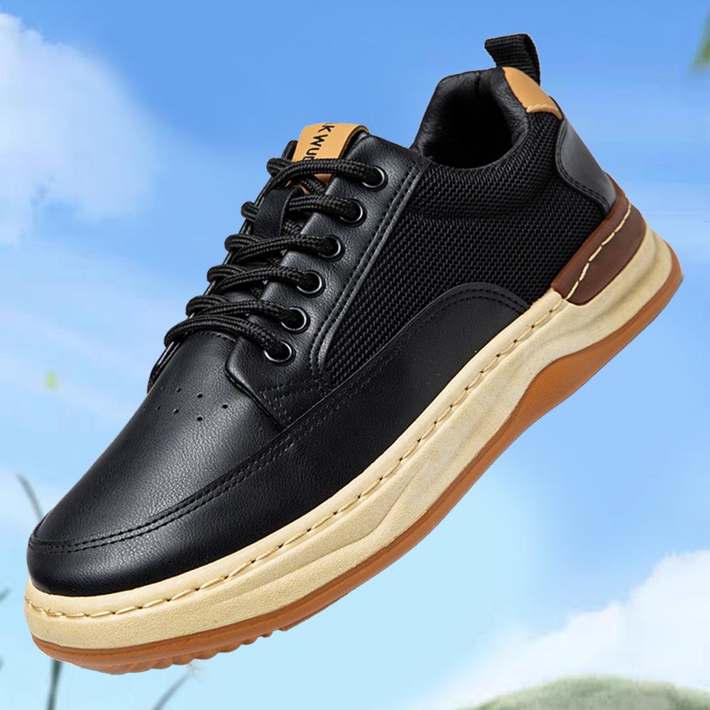 Fashion Men Shoes 2025 Spring Autumn New Fashion Breathable Mesh Non Slip Platform Sneakers Comfortable Round Toe Lace-up Casual Shoes