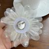 Fabric Lapel Pins Chiffon Feather Mesh Beads Pin Retro Large Flower Brooches