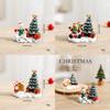 Casa Miniatura de Resina de Natal Boneco de Neve Decoração Cênica Para Display Festivo de Mesa
