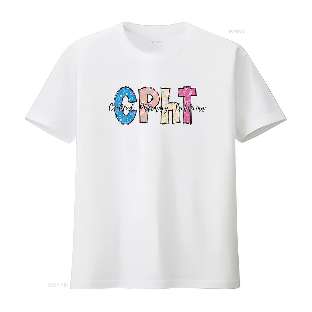 Certified Pharmacy Technician T Shirt CPhT Cute Tech Funny Pharmacist vintage Washed homme graphic Top For Everyday Wear Casual