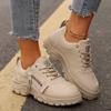 Fashionable New Comfortable Women's Vulcanized Shoes Elegant Solid Color Lace Up Thick Soled Casual Shoes In Spring and Autumn
