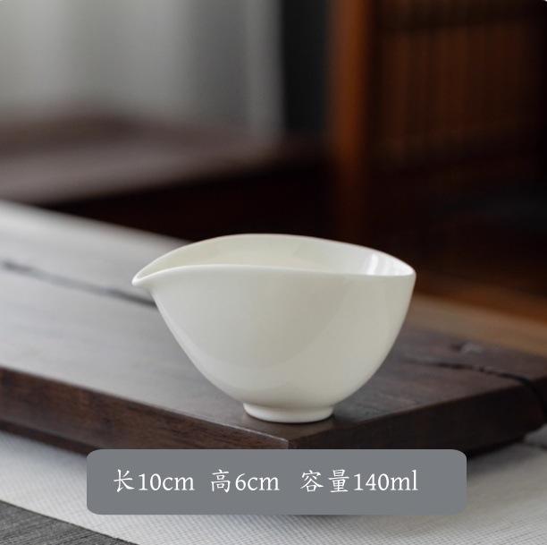 Dehua mutton fat jade white porcelain fairness cup, Kung Fu tea set, tea divider, tea cup, tea cup, Haiping cup, tea set accessories, all tea