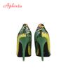 Fashion Aphixta Snake Prints Leather Pumps Women Shoes 10cm stiletto Heels Pointed Toe Office Party Dress Shoes Woman Big Size 42