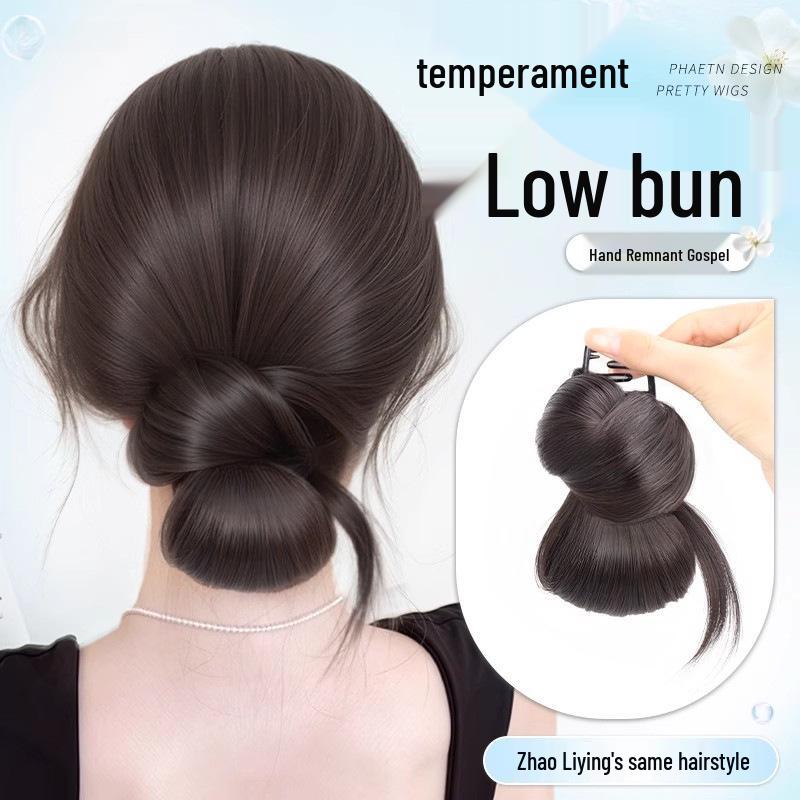 Floral Clip-in Low Bun Hair Tie for Natural, Fluffy Hairstyling