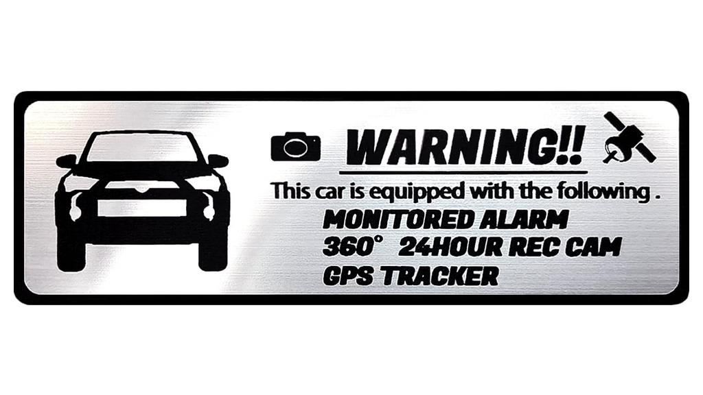 Honami Works 4Runner 280 Series Security Dash GPS Tracker Sticker Emblem, 24-Hour Surveillance, Cam, (Hairline Aluminum)