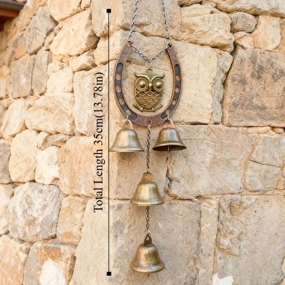 Creative Retro Wind Chimes Horse-Shaped Courtyard Hanging Ornament Blessing Metal Pendant  Backyard