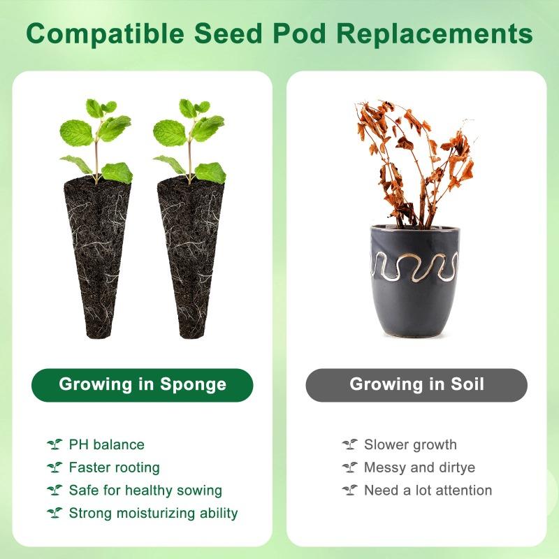 50/100/150Pcs Seed Grow Sponges Replacement Root Hydroponics Indoor Garden System Sponges Water Absorbent Grow Pod Kit