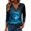 Women's Casual Fashionable Sexy Comfortable V-Neck Christmas Three-Quarter Sleeve Top