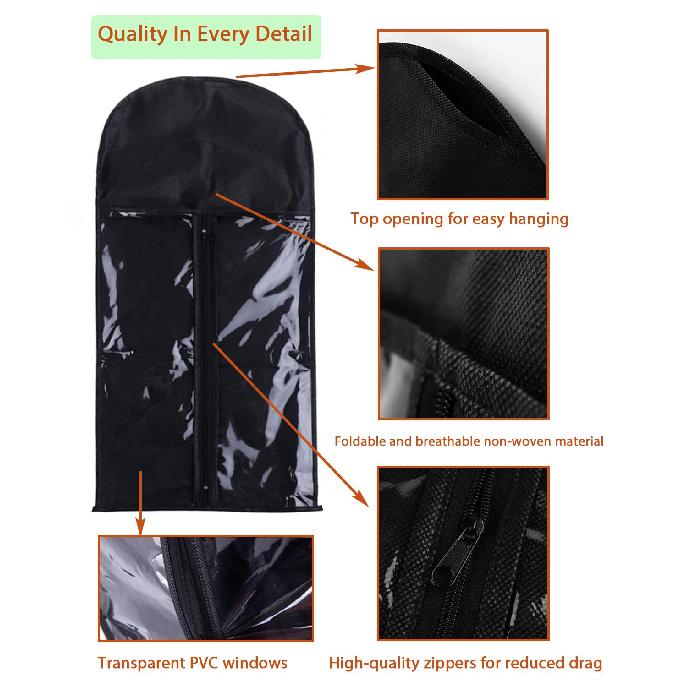 3 Pcs Hair Extension Storage Bag, Hair Extensions Holder with Hanger, 11.4 * 23.6 inches, Portable Wig Bags Storage with Transparent Zipper Closure