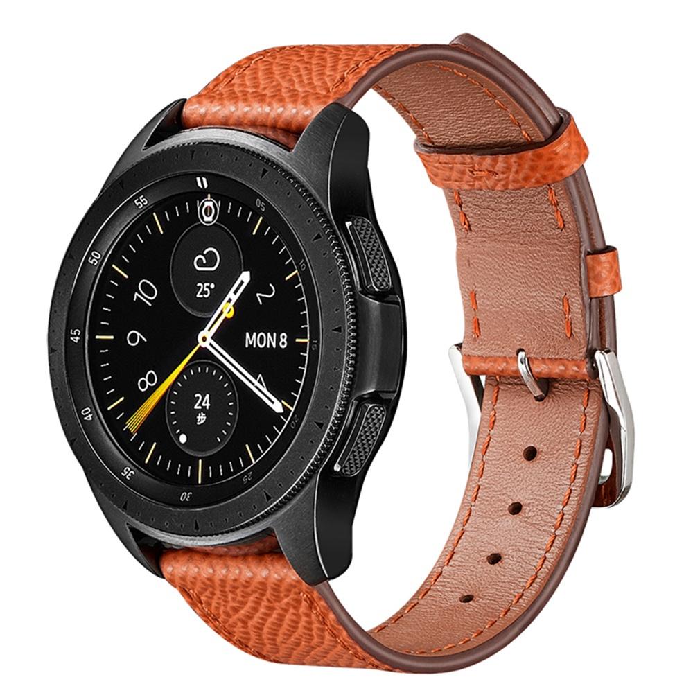 

For Samsung Galaxy Watch 5 40mm/44mm/Watch 5 Pro 45mm Watch Band Textured Genuine Leather Replacement Strap Red