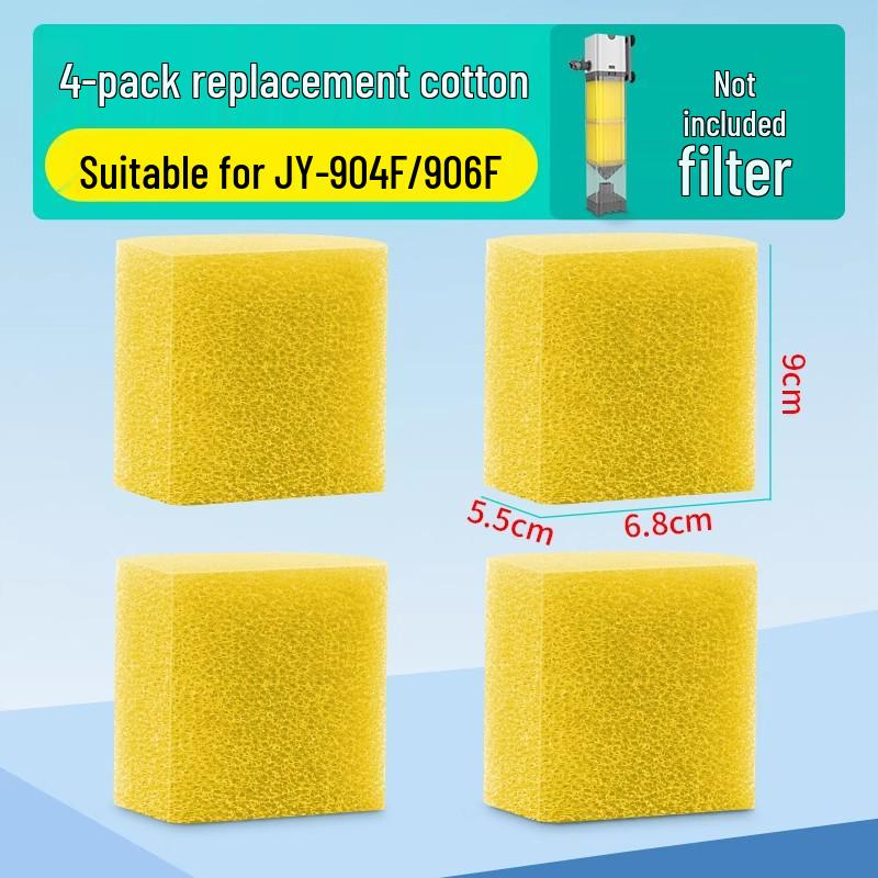 Jingye Runder biochemischer Aquariumfilter, Ersatz-Baumwolle (Gelb)