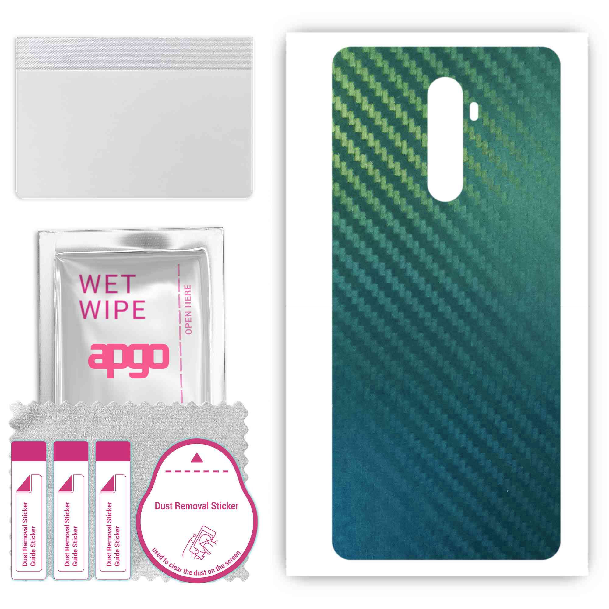 

apgo Protective Skin Sticker for the back compatible with Oppo Reno Ace, Wrap Film, Foil, Vinyl - Pattern Carbon Chameleon CAKA1