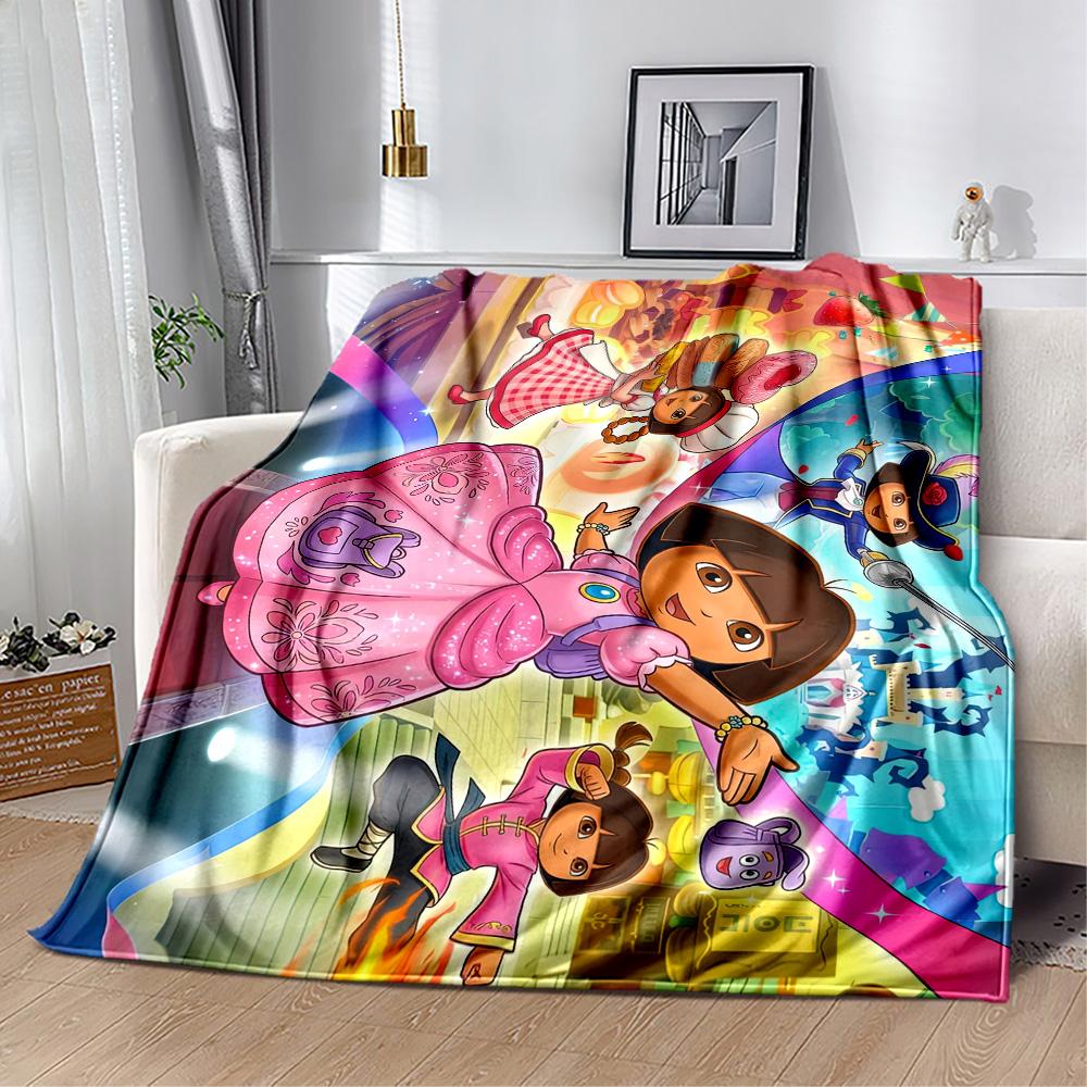 Dora Explorer Blanket Warmthful Decor Perfect for Sofa Office Bed Four Seasons Universal Digital Print Ideal Gift for Friends Family Couples Picnic