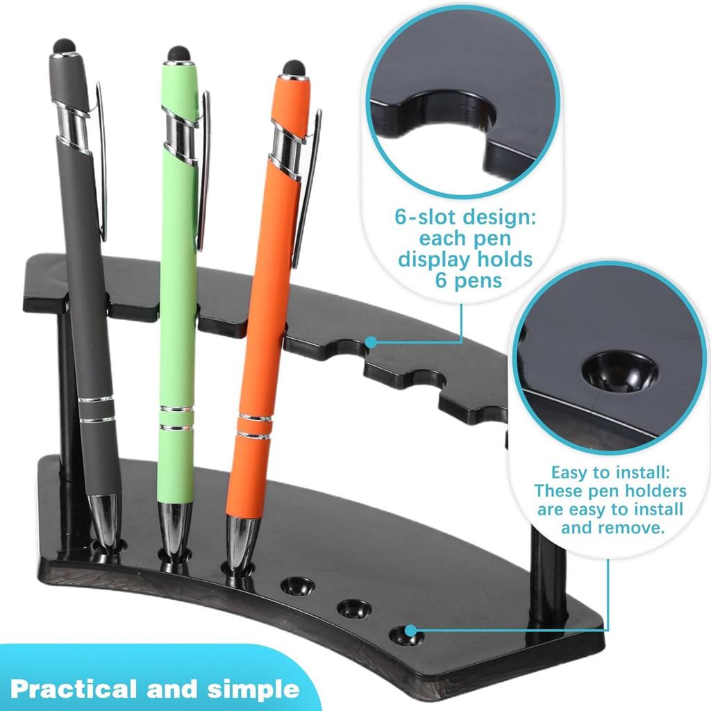 1pc,vertical 6-slot Pen Holder, Transparent Plastic Display Stand, Pencil Holder, Eyebrow Pencil Holder, Makeup Brush Holder