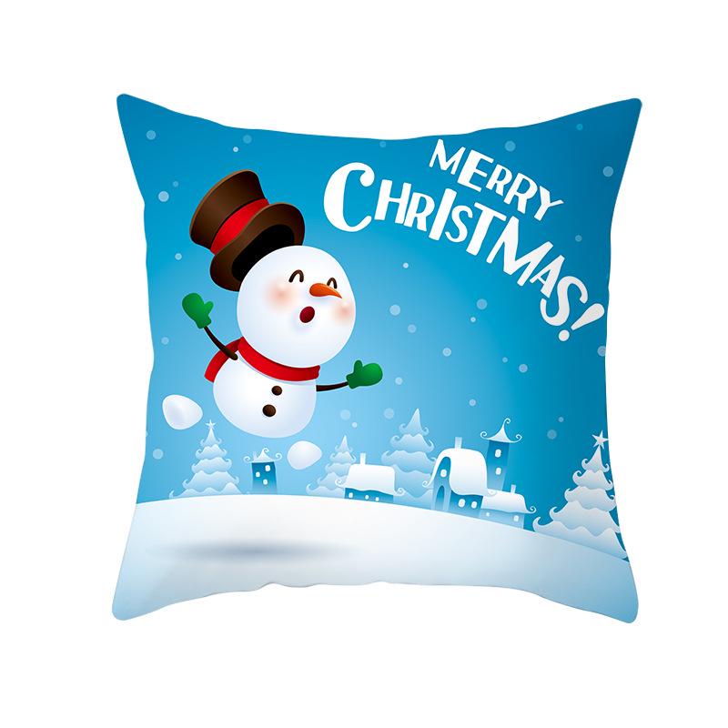 Weihnachtsmann Schneemann Elch Kissenbezug Festlich Zuhause Sofa Kissen Kissenbezug