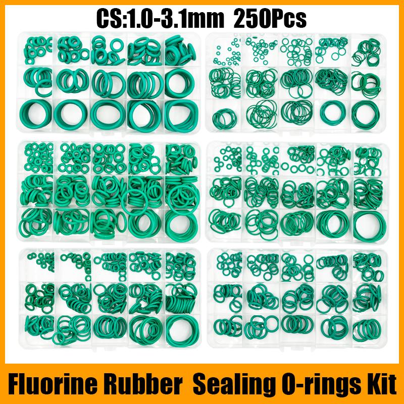 FKM O-Ring Grüner Fluorkautschuk Gummi Dichtung O-Ring CS1.5/2.0/2.4/3.1mm Ölbeständig Säure-Lauge-Beständig O-Ring Satz