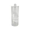 Diamond Pattern Cotton Pad Organizer with Wooden Lid - Multi-Purpose Desktop Storage Box