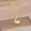 Charming Chubby Brass Polished 26-Letter Silver Pendant Necklace for Women