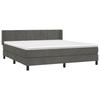 3130968 vidaXL Bed Base and Mattress Dark Grey 160x200cm Velvet