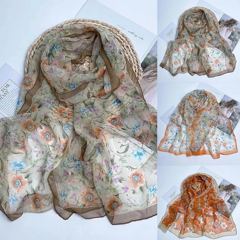 

Four Seasons Thin Silk Scarf Women s Silk Scarf Long Versatile Fashion Shawl Scarf Beach Towel One Size хакі