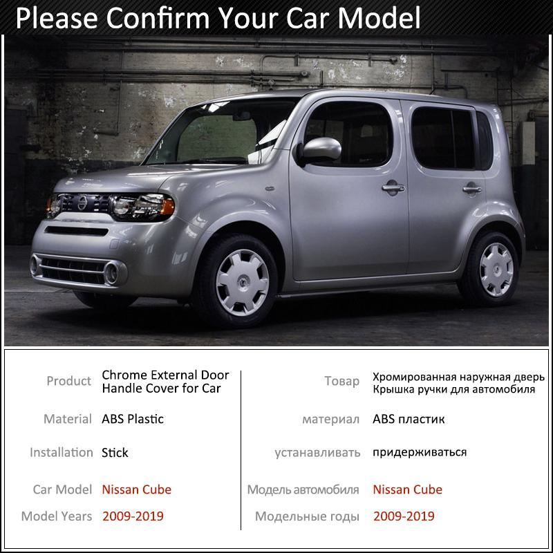 Black Carbon Fiber Door Handle Cover for Nissan Cube z12 2009~ 2015 2016 2017 2018 Car Accessories Stickers Trim Set Chrome
