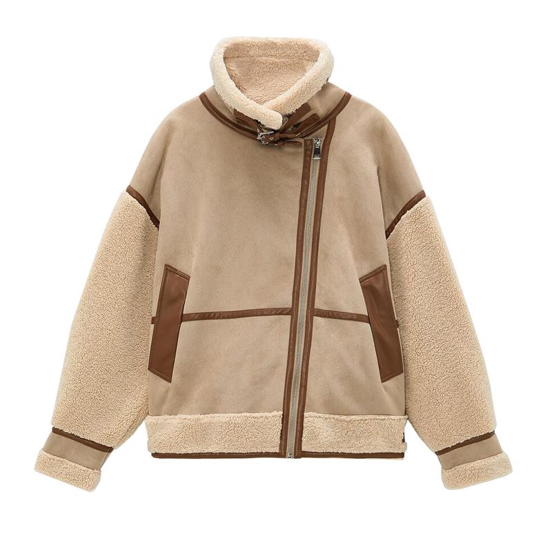 

Осень и Зима Новая Свободная Кожаная и Меховая Интегрированная Строчка Мотоциклетная Одежда As shown in the figure L