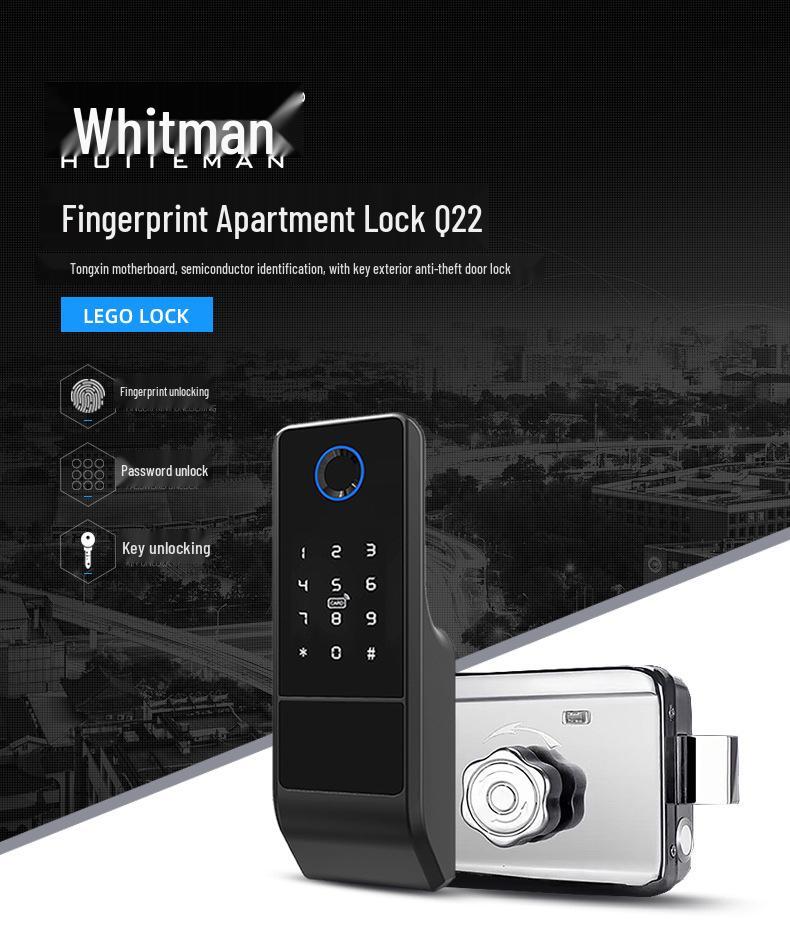 Waterproof Outdoor Fingerprint Lock - Smart, Old-Fashioned Iron Gate Door Lock with Tuya & Password Function.