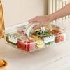 Split tray with lid, food storage container, suitable for household fruits and dry food
