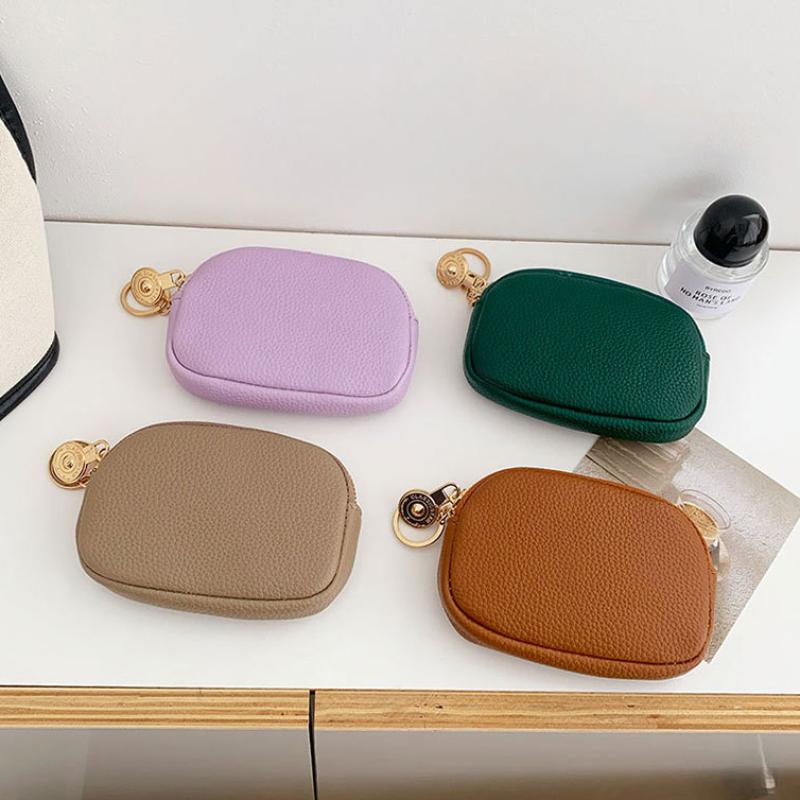 Mini Pu Keychain Coin Purse Lipstick Pouch Makeup Storage Earphone Storage Bag Wallet Korean Style Bag Pendant Accessories