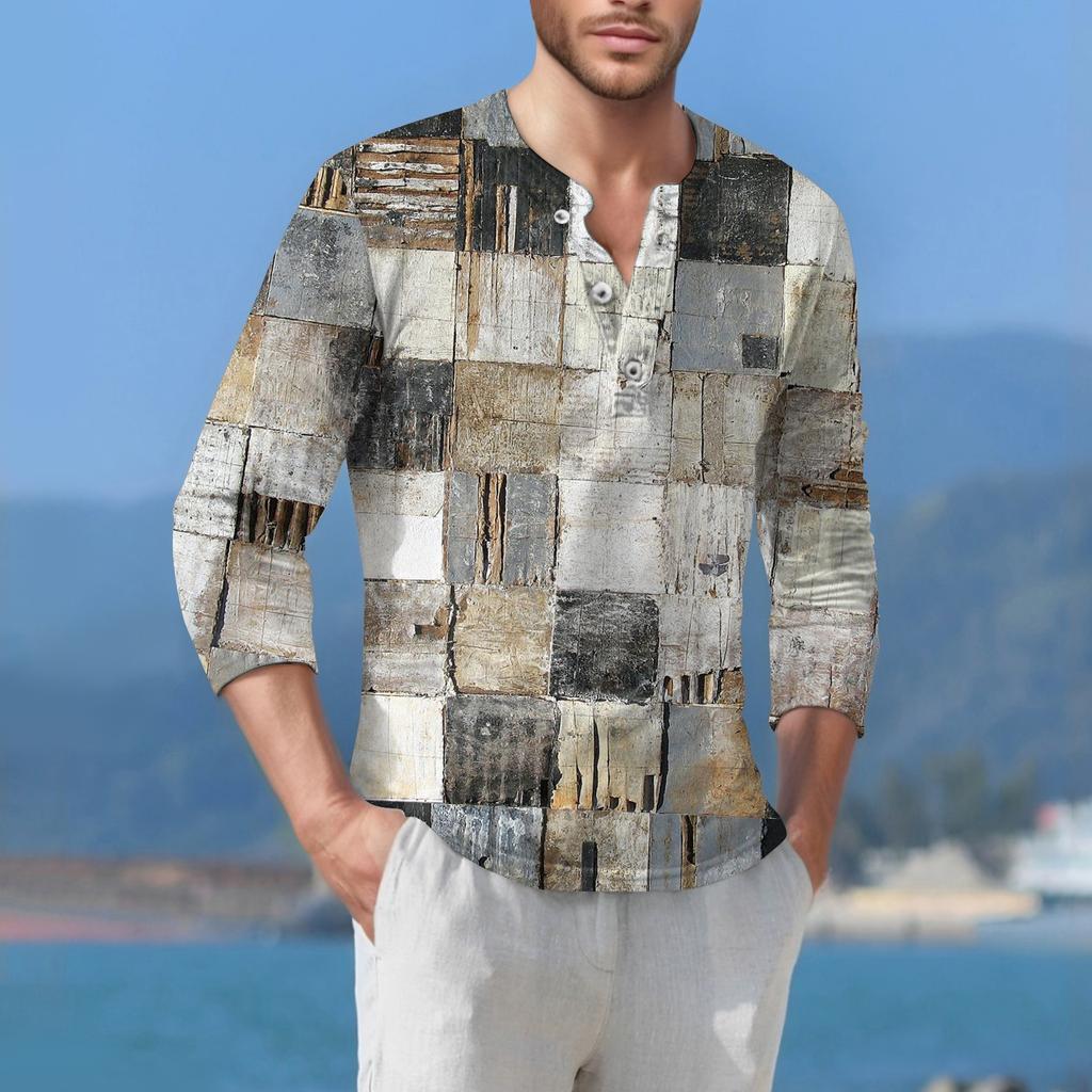 Men'S T-Shirt Street Casual Fashion Long Sleeved Top