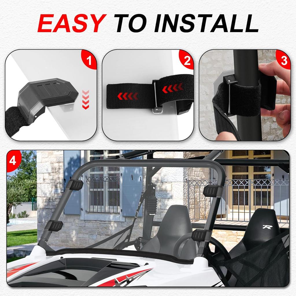 1/2/4 TV Windschutzscheibe Fenster HD Klemme für Can-Am Maverick x3 1000 Commander Für Honda Pioneer Kompatibel mit Polaris RZR für cf