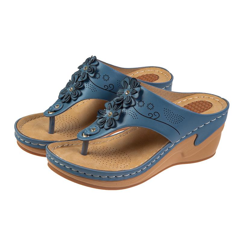 Plus Size Shoes for Women Summer Women Floral Flip Flops Fashion Roman Non Slip Sandals Outdoor Slippers Beach Casual Shoes