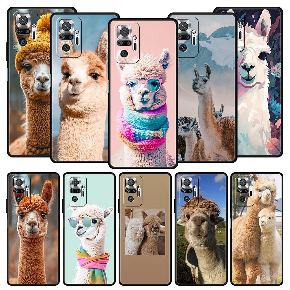 Kawaii Alpaka schönes Handyhülle für Xiaomi Redmi Note 13 12 5G 11 10 Pro Plus 4G 9S 9 8 7 9T 13C 12C 10C 9C 9A Silikonhülle
