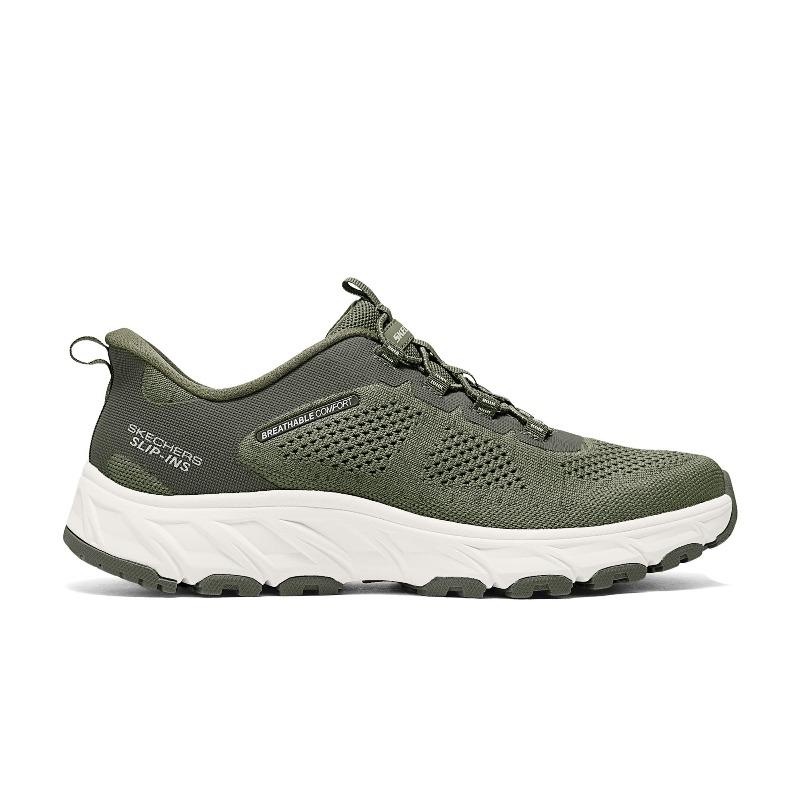 Skechers Hillcrest 2.0 Men Olive Green Low Top Outdoor Shoes Versatile Comfortable Durable 237799-OLV